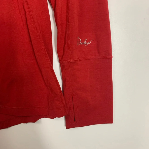 Paradox 1/4  Zip Dri Release Fresh Guard Top Womens XL Ruched Red Merino Blend - Picture 7 of 11